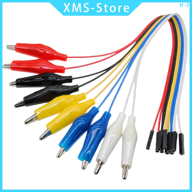 Diymore Alligator Clip To Dupont Wire 10Pin Male Crocodile Clip To Jumper Wire 10pin Female Test Lead for Arduino Raspberry Pi