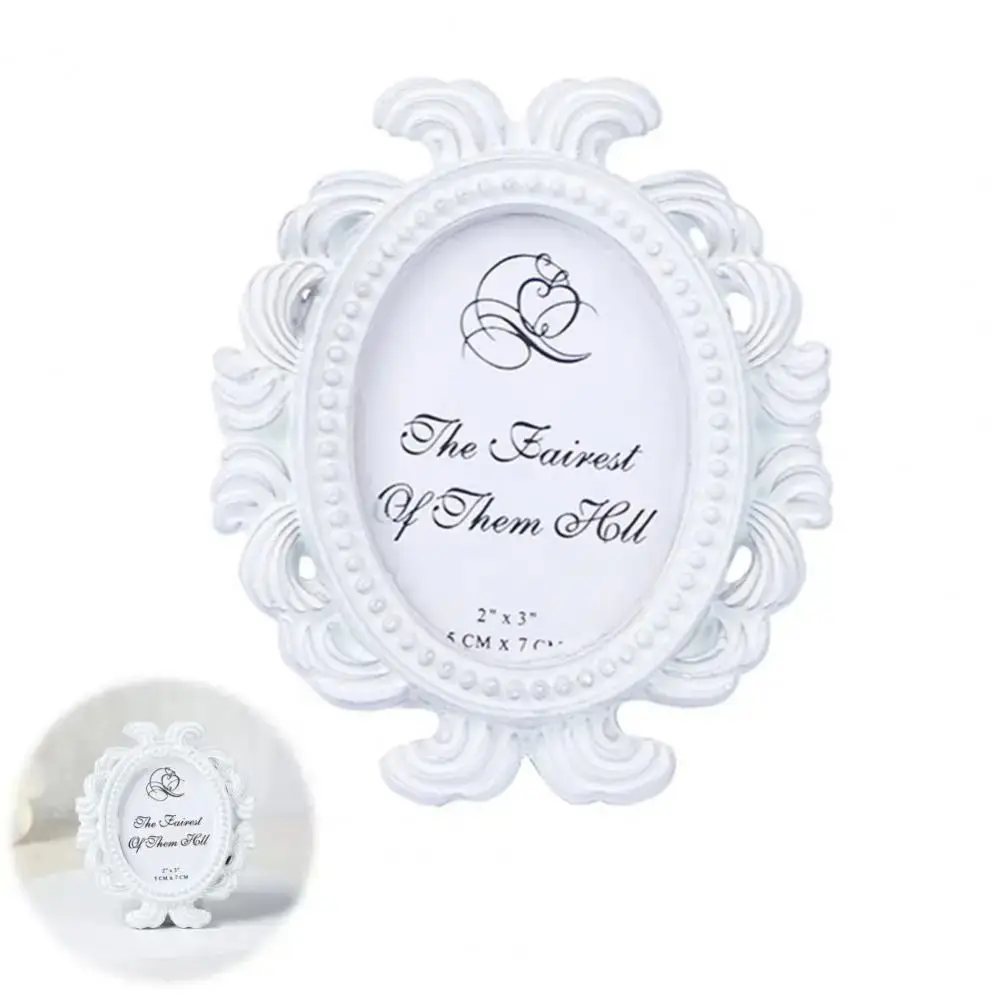 Exquisite Resin Material Oval Photo Frame Vintage Oval Baroque Frame Baroque Style Picture Holder Party Layout