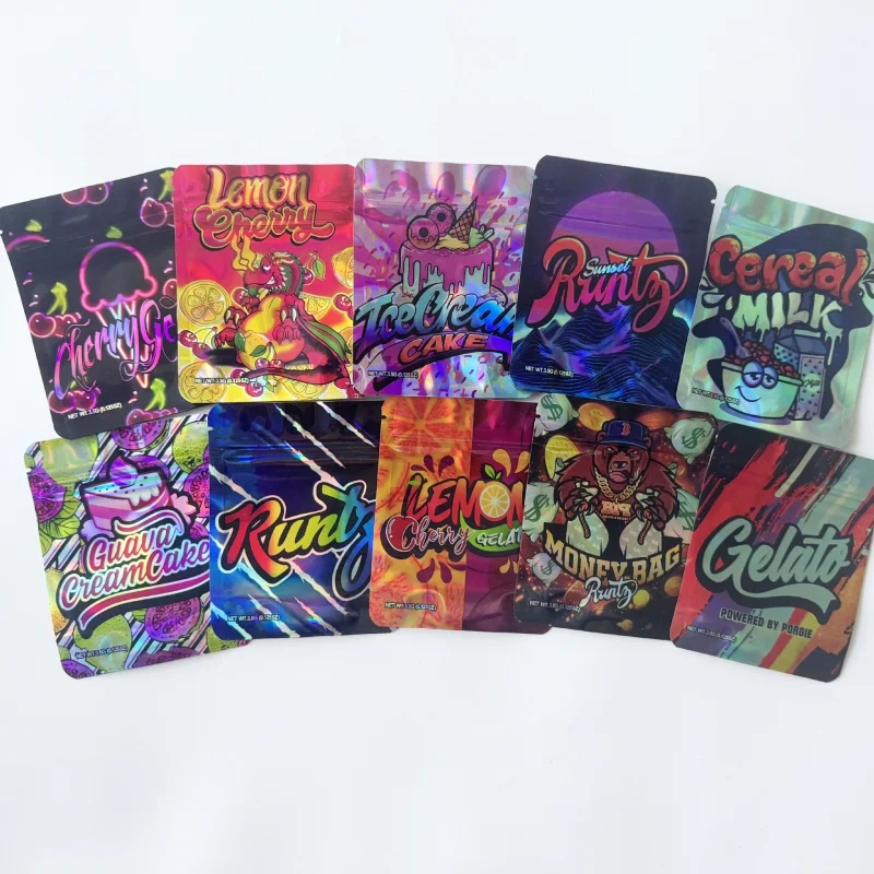 

100pcs 3.5 Laser Printed Stand-up Pouch Bag with Zipper ziplock Food Candy Bags Packaging Bags