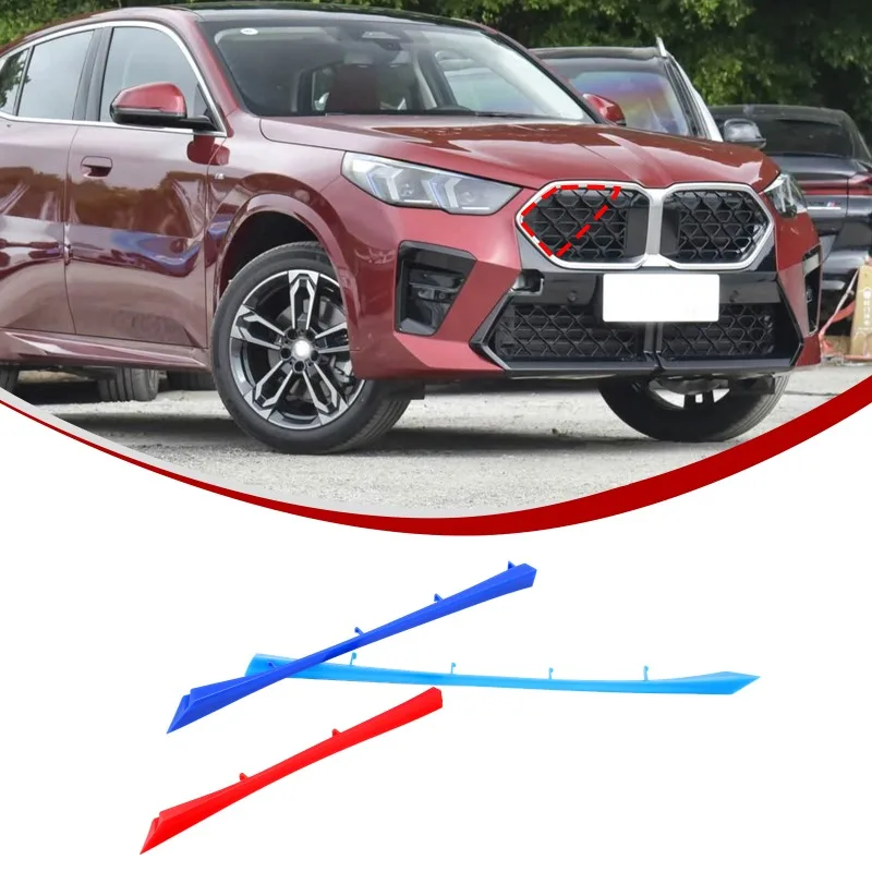 

3PCS ABS Front Grille Trim Strips Three Color Grille Decoration Accessories For BMW X2 2024+ U10 Car Exterior Accessories
