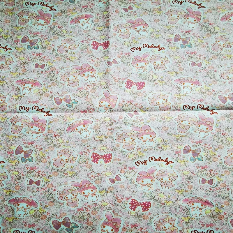 Sanrio My Melody Kuromi Fabric, 100% Cotton Fabric Sewing Material, DIY Quilting Fabrics, Sew Child Clothes, Dress Material