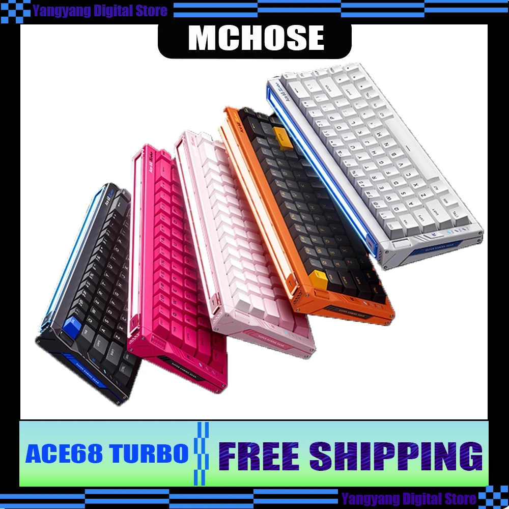 

MCHOSE Ace 68 Turbo Магнитная клавиатура 16K 0,06 мс Киберспорт Двухъядерный чип RGB Алюминиевая механическая клавиатура Игровая магнитная ось