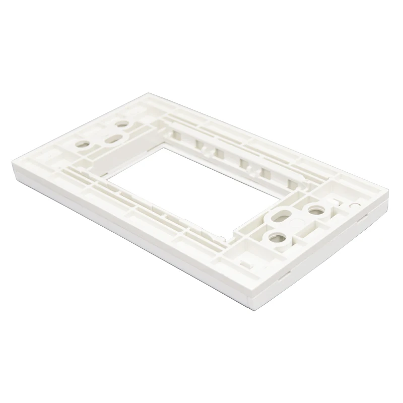 120mm US Standard 3 Gangs Blank Wall Outlet Face Frame Panel In White Color Suit For 3 Modules Socket 23x36mm