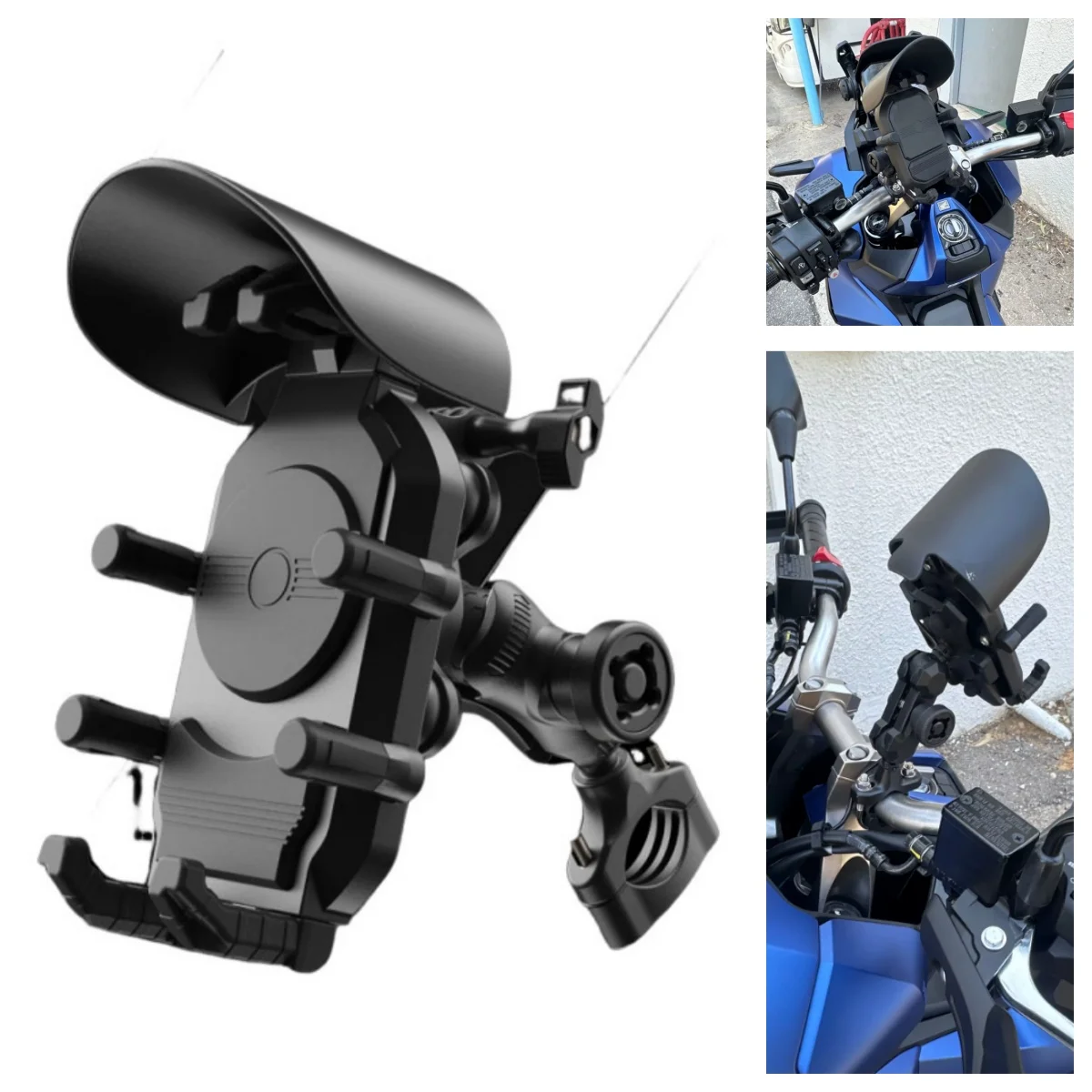 Universal Moto Wireless Charger Motorcycle Double Quick Charging Support Anti-Theft Anti Vibration Phone Handlebar Mount