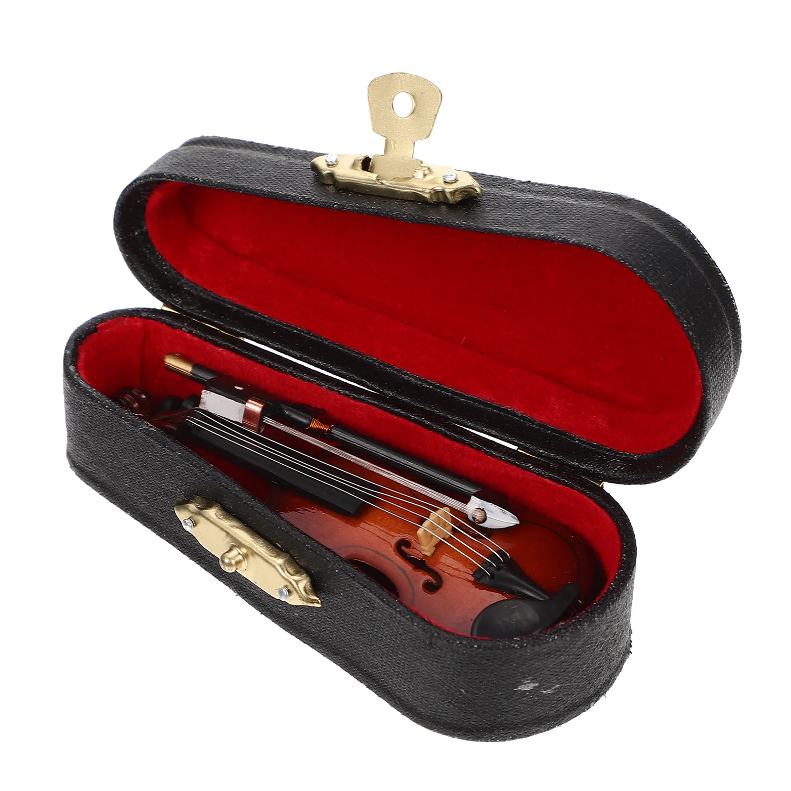 

1Set Miniature Violin Premium Selected Materials Long Lasting Use Polished Smooth Surface Home Decoration Mini Violin Decor