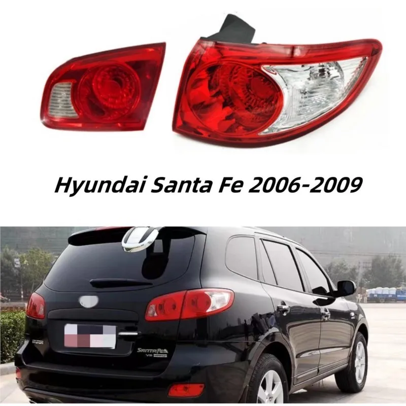 

For Hyundai Santa Fe 2006-2009 Rear Tail Light Warning Brake Siganl Lamp Cover Taillight Housing Without Blubs Car Accessories