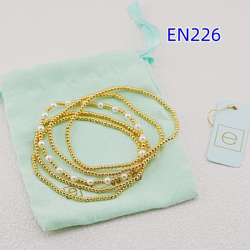 

VKVVA Fashion Jewelry Gold-Plated Beaded Faux Pearl 5pcs Layered Stretch Bracelet Set for Women Birthday Gifts, Unique Gift