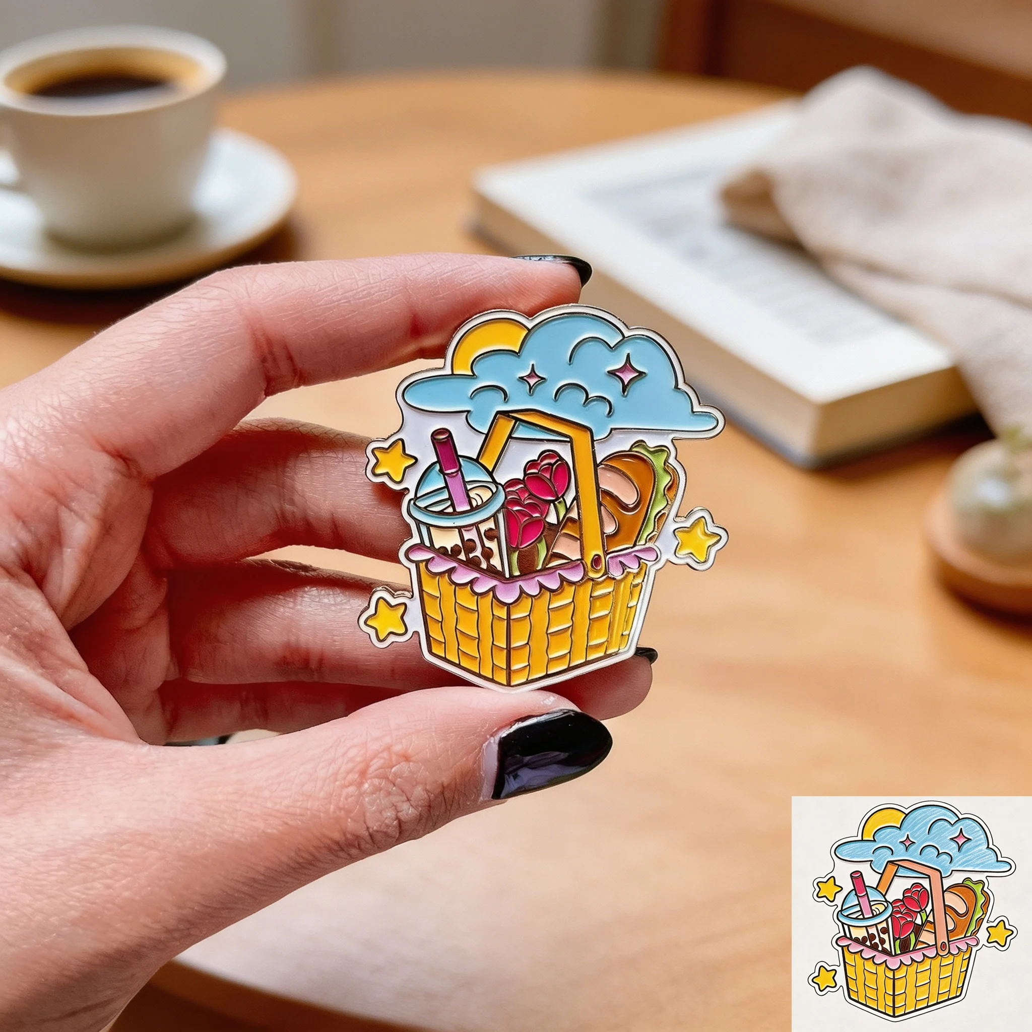 Colored Drip Enamel Custom Drawn Graffiti Brooch for Women Men Personalized Logo Stainless Steel Brooches Waterproof Jewelry
