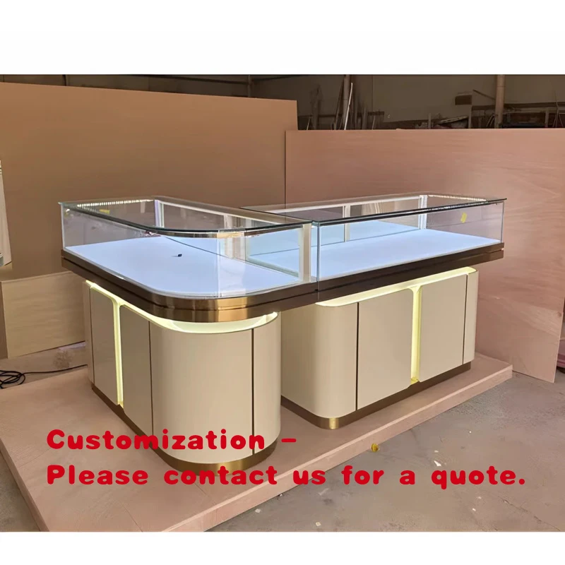 

custom.Customizable Size Strong Glass Jewelry Display Cabinet LED Lighting High Quality Design Luxury Retail St