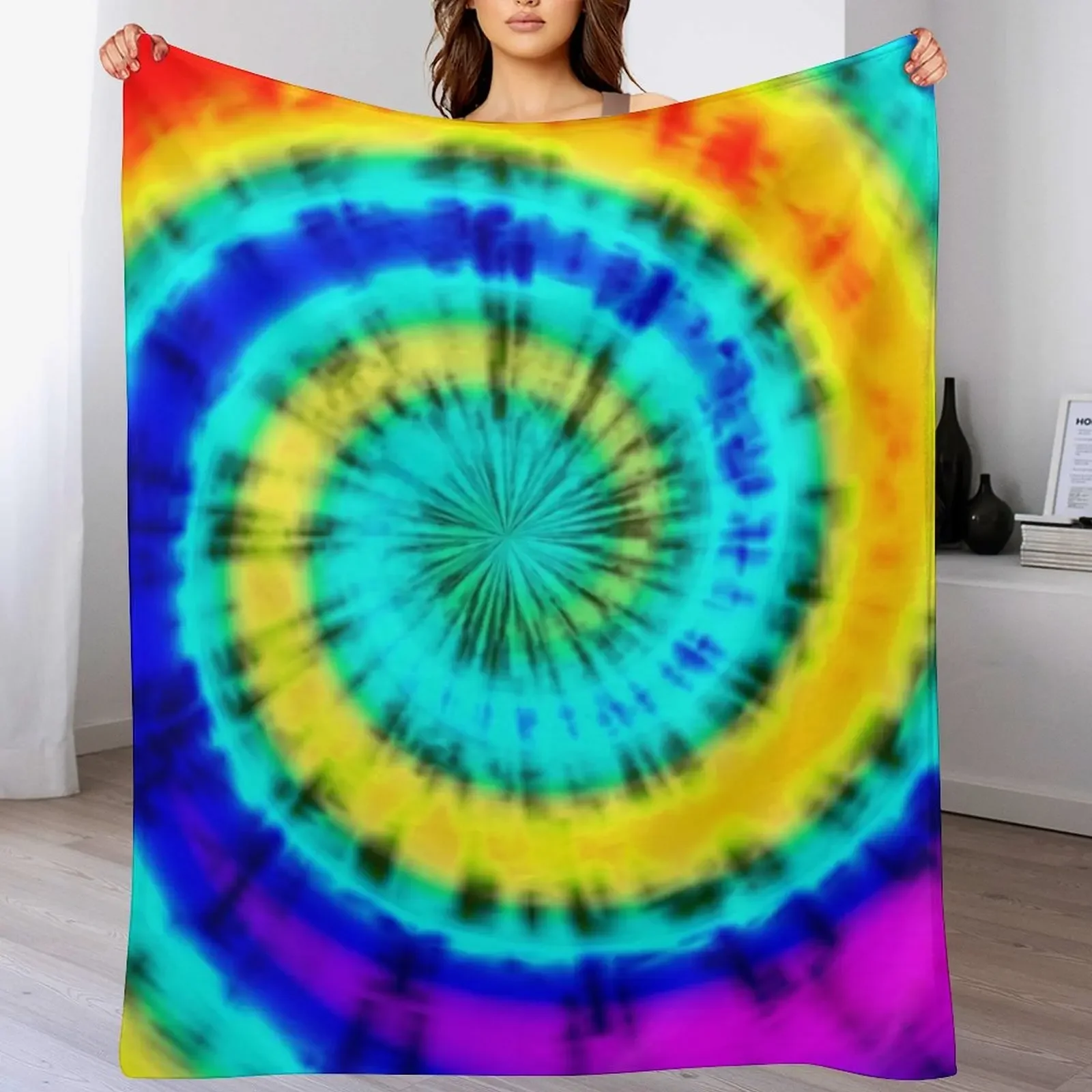 

Rainbow Tie Dye Pattern Throw Blanket Shaggy For Baby Blankets