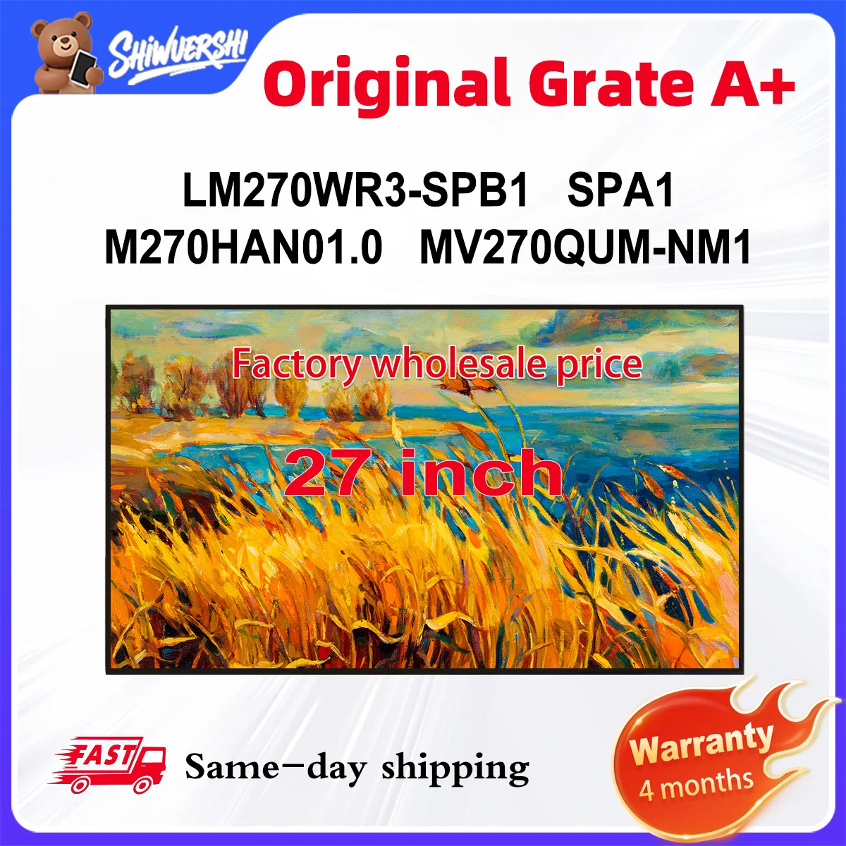 

Original 27" New A+ LCD Screen LM270WR3 SPB1 (SP) (B1) SPA1 (SP) (A1) MV270QUM NM1 MV270QUM-NM1 M270HAN01.0