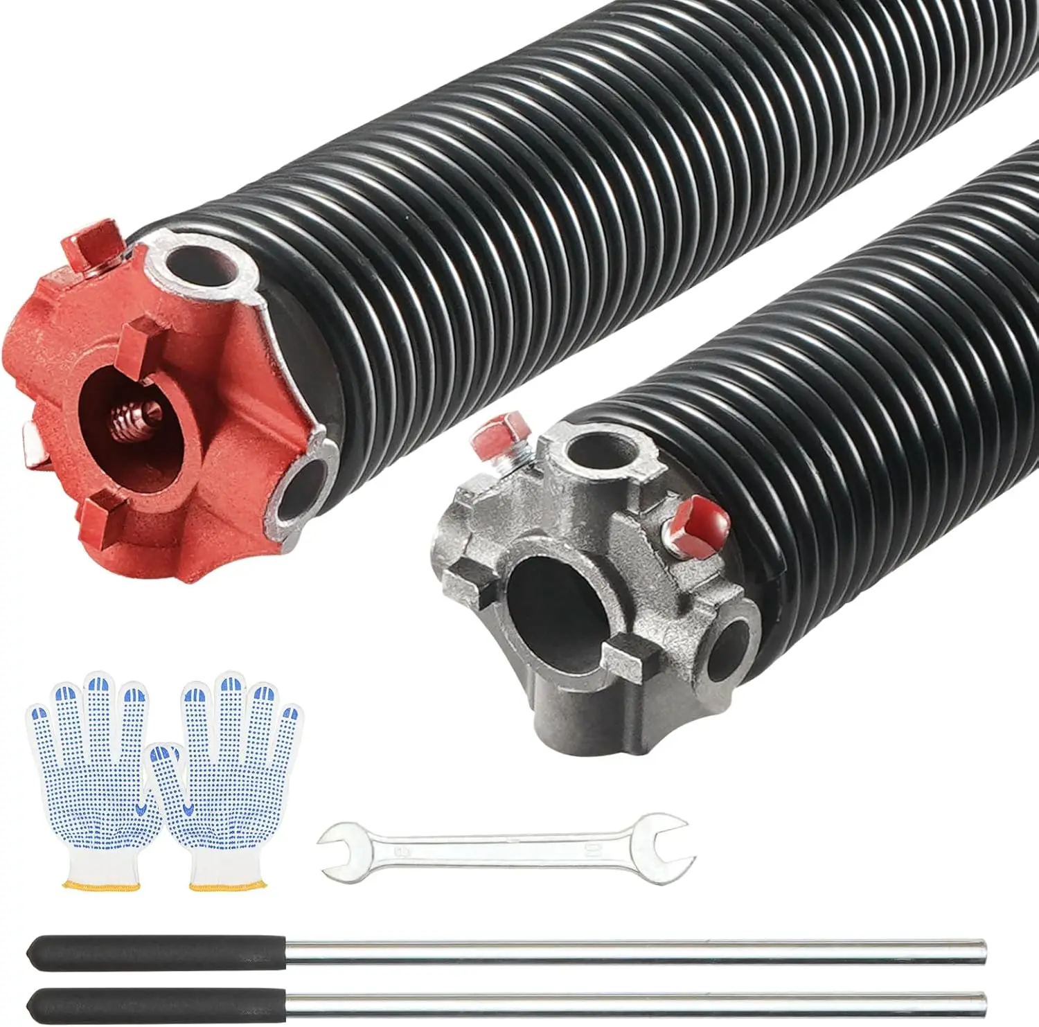 Garage Door Torsion Springs, 16000 Cycles, Pair of 0.25 x 2 x 30inch, Garage Door Springs with Non-Slip Winding Bars