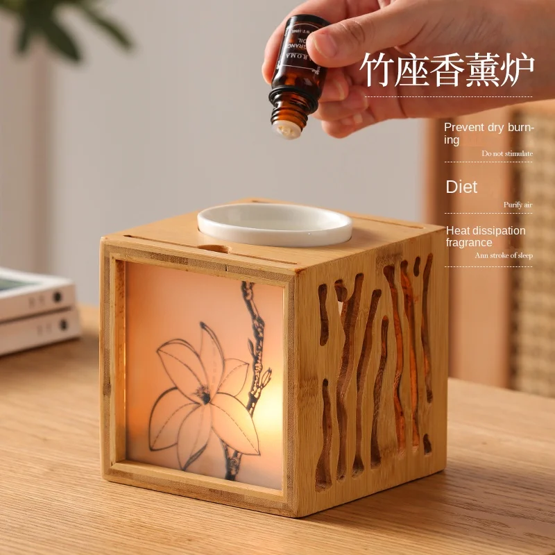 

Design of Flower Shadow Candle Glass Aromatherapy Lamp Nanzhu Incense Stove Ceramic Essential Oil Lamp