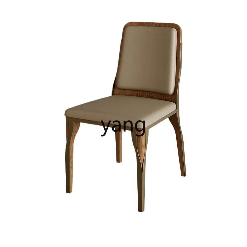 

CX Solid Wood Leather Dining Chair Modern Minimalist Light Luxury High-End Commercial Household