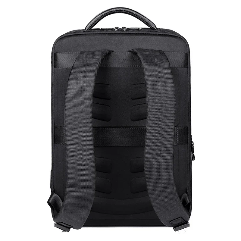 Imagem -03 - Mochilas de Couro Genuíno com Oxford para Homens Mochila de Estudante de Couro Natural Real Bolsa de Luxo para Laptop Nova Marca