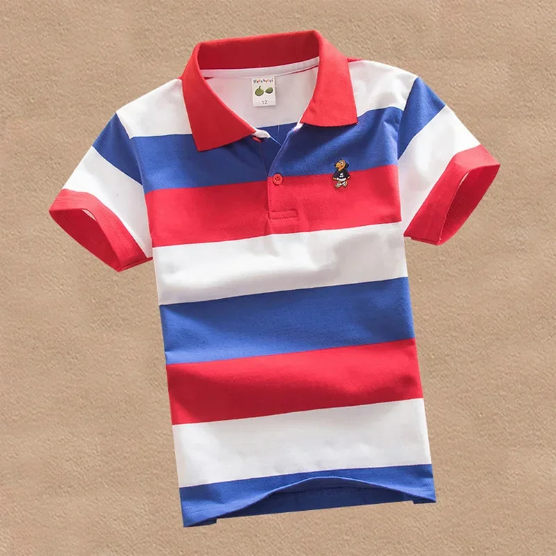 Teenster Summer Boys Short Sleeve Shirt Baby Children Costume Camisa Aports Polo Outfits Kids Solid Polo Shirt Toddler Boy Tops