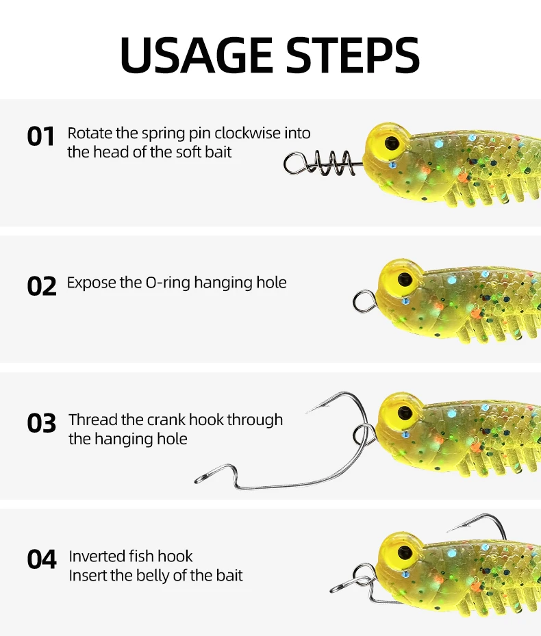 ShareShark 100 Stück Spring Lock Pin Angelverbinder Edelstahl Wirbelknöpfe für weiche Köder Angelzubehör Pesca – Detail 7