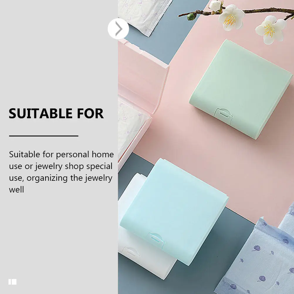 

3Pcs Desktop Jewelry Box Solid Color Plastic Small Storage Case Portable Organizer for Jewelry Masks Small Items Travel Use