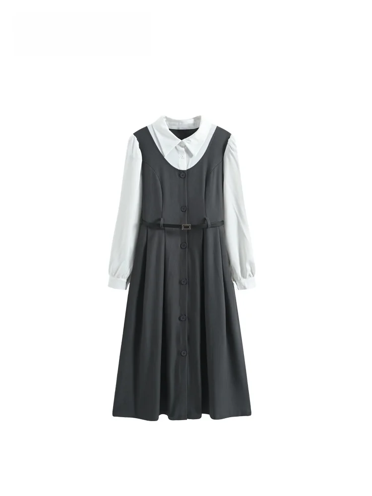 

Unique Personali Ele plus Size Women's Dr Autumn Faion Casual A-Line Skirt Polyester Fiber Long Sve ort Dr