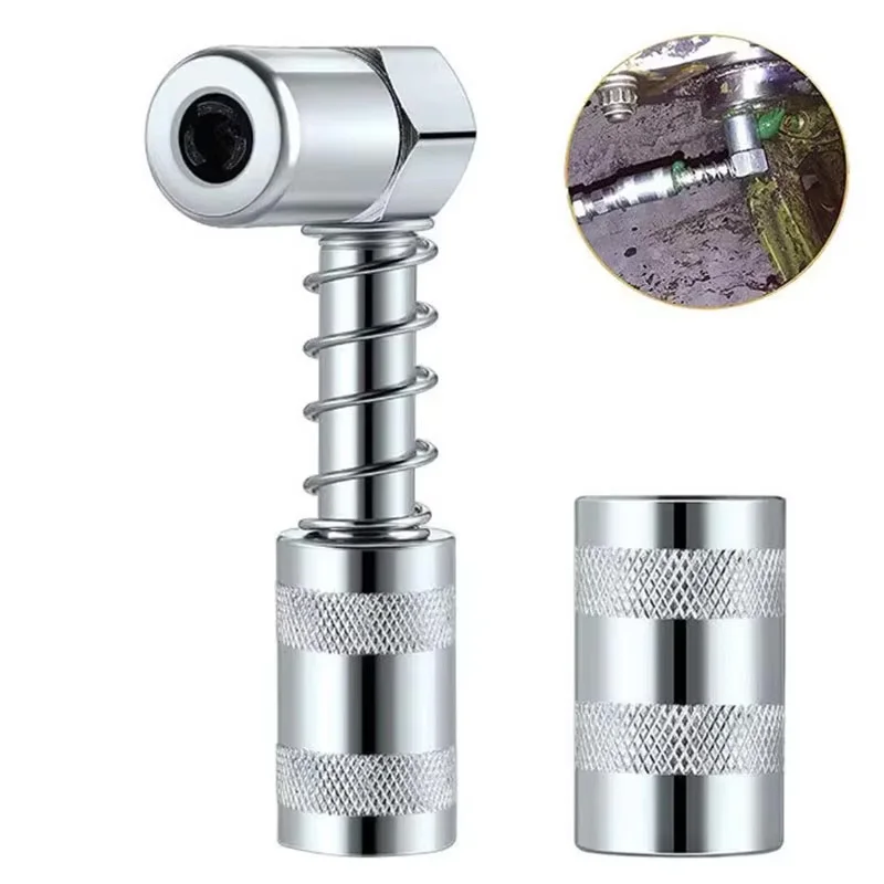 

90° Grease Coupler Adapter Zero Leak Nozzle Sealed Lubrication Tool For Grease Gun Fittings Machinery Farm Equipment Repair