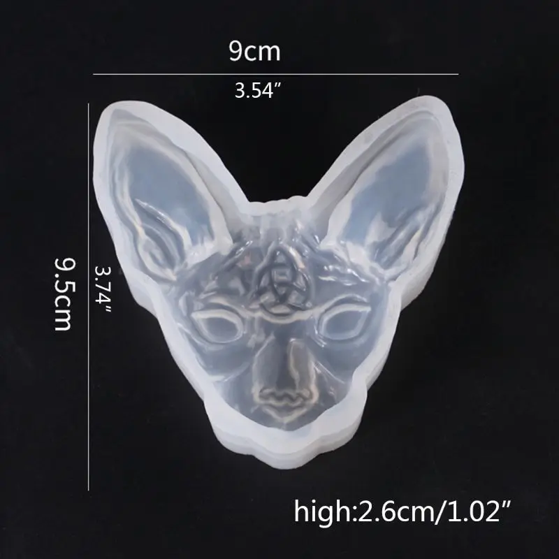 Hairless Sphinx Cat Head Pendant Resin Mold Cat Lord Bilus Figure Epoxy Resin Mold Jewelry Making Tools