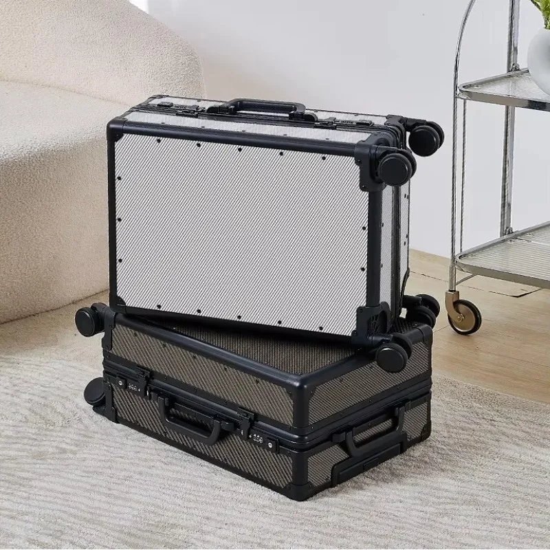 2025Muti-Fuctional Carbon Fiber Luggage 20/24Inch Business Trolley Case Carry On Suitcase With USB Charging Spinner Wheels Suitc view 2