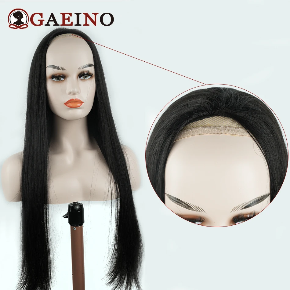 3/4 Half Wigs Straight Real Brazilian Human Hair Glueless Headband Wigs Machine Made 99J# Half Head Wigs For Women 14-28Inch