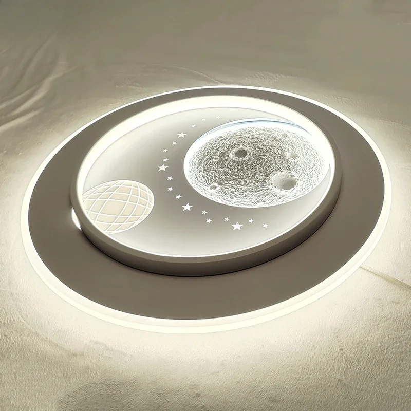 

Minimally Ceiling light Space Moon Ceiling Lamp Circular LED Lights Ceiling Chandelier For Bedroom Children's Room study