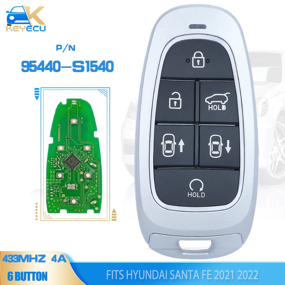 

KEYECU 95440-S1540 Smart Remote Key 434MHz ID47 Keyless Go Fob 6B for Hyundai SANTA FE 2021 2022