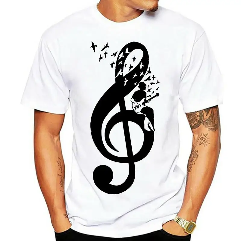 2022 The new t shirt men Business Friend Treble Clef - Bass Guitar Player Electric Plectrum O Neck tshirt coton hommes