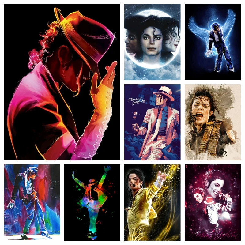 

5d Diamond Painting Complete Kit Michael Jackson Pop King Classical Dacing Action Mosaic Cross Stitch Gift Wall Art Decor