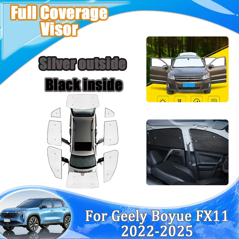 For Geely Boyue Parts Geely Starray Atlas FX11 2022 2023 2024 2025 Custom-Fit Automotive Sunshade Heat Shield Auto Accessories