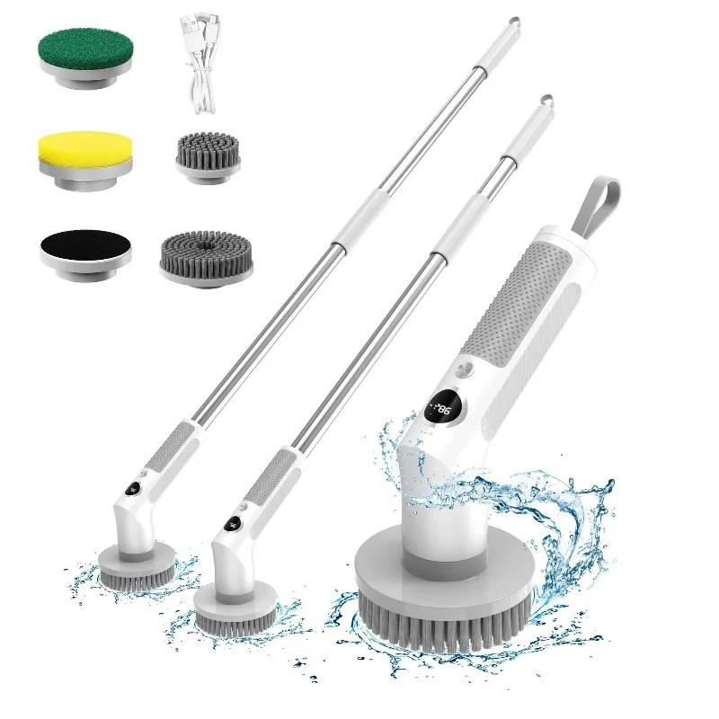 

Electric Cleaning Brush Handheld Multi-Function With Long Retractable Handle Kitchen Floor Glass Electric Mop Spin Scrubber