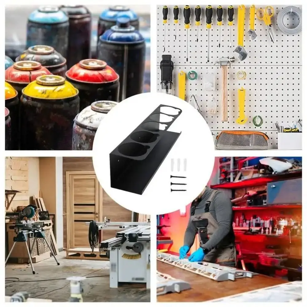 Wall Mounted Design Wall Mounted Aerosol Can Holder Stable Structure Great Load-Bearing Capacity Pneumatic Tool Storage Rack