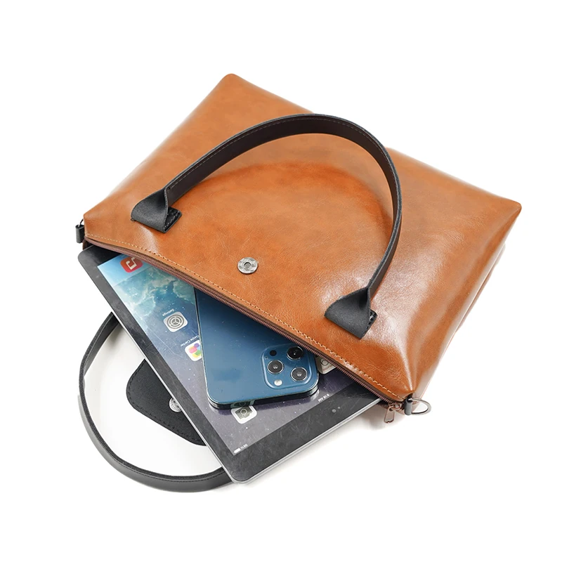 Ladies PU Leather 11/13/14/16 Inch Laptop Bag Handbag Simple Color Blocked Ultra lightweight carrying  Commuting Bag For Macbook
