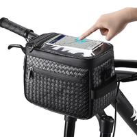 WEST BIKING Bicycle Handlebar Bag Multifunctional Waterproof Touch Screen Phone Pouch Heat Cold Insulation Leather Shoulder Bag