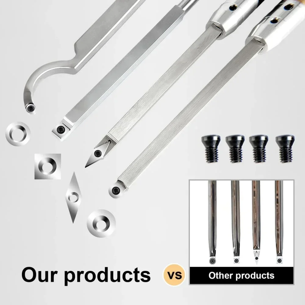 

Turning Tool Blade Set Square Round Metal Turning Tools Lathe Cutter Replacement Milling Blade For Wood Lathe Turning Tools