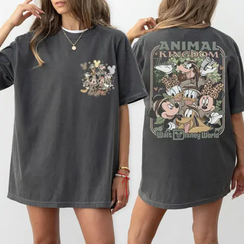 Disney Friend Castle Retro Mickey Minnie Donald Duck T Shirts Men Women Cotton Tee Streetwear Casual Oversized Loose Top Summer