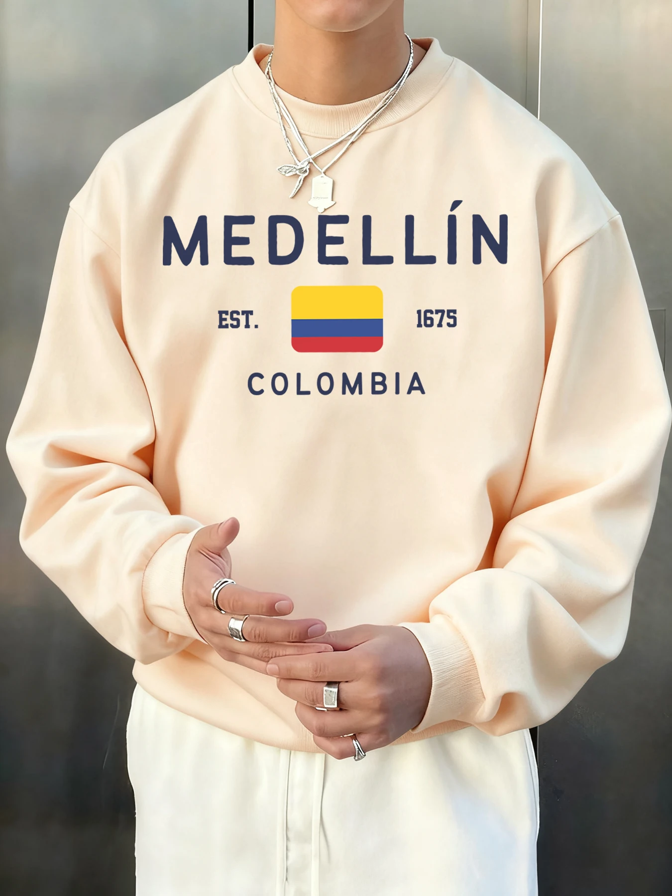 

Мужская толстовка с принтом Medellin Colombia Est 1675, осенняя модная спортивная одежда, пуловеры больших размеров, хипстерская повседневная одежда, мужская