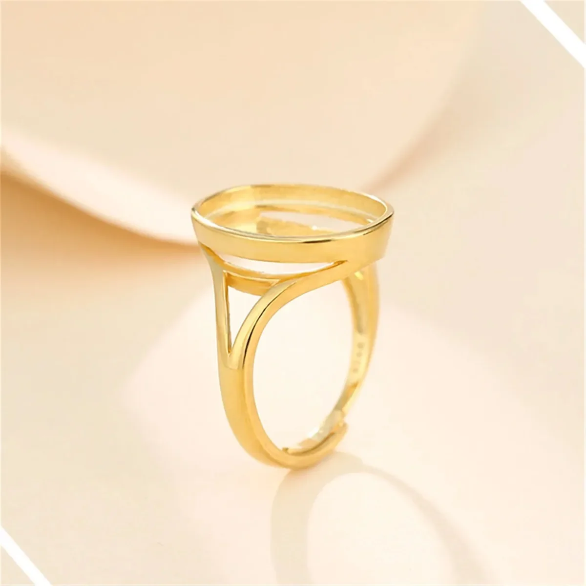 925 Silver Adjustable Ring Setting for 6x8mm/7x9mm/8x10mm/9x11mm/10x14mm/12x16mm/13x18mm Oval Cabochon
