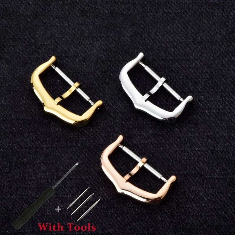 12 мм, 14 мм, 16 мм, 18 мм, 304L, твердая двусторонняя полированная пряжка для часов из нержавеющей стали, 2 мм, металлическая застежка для часов Lizi, аксессуары для часов