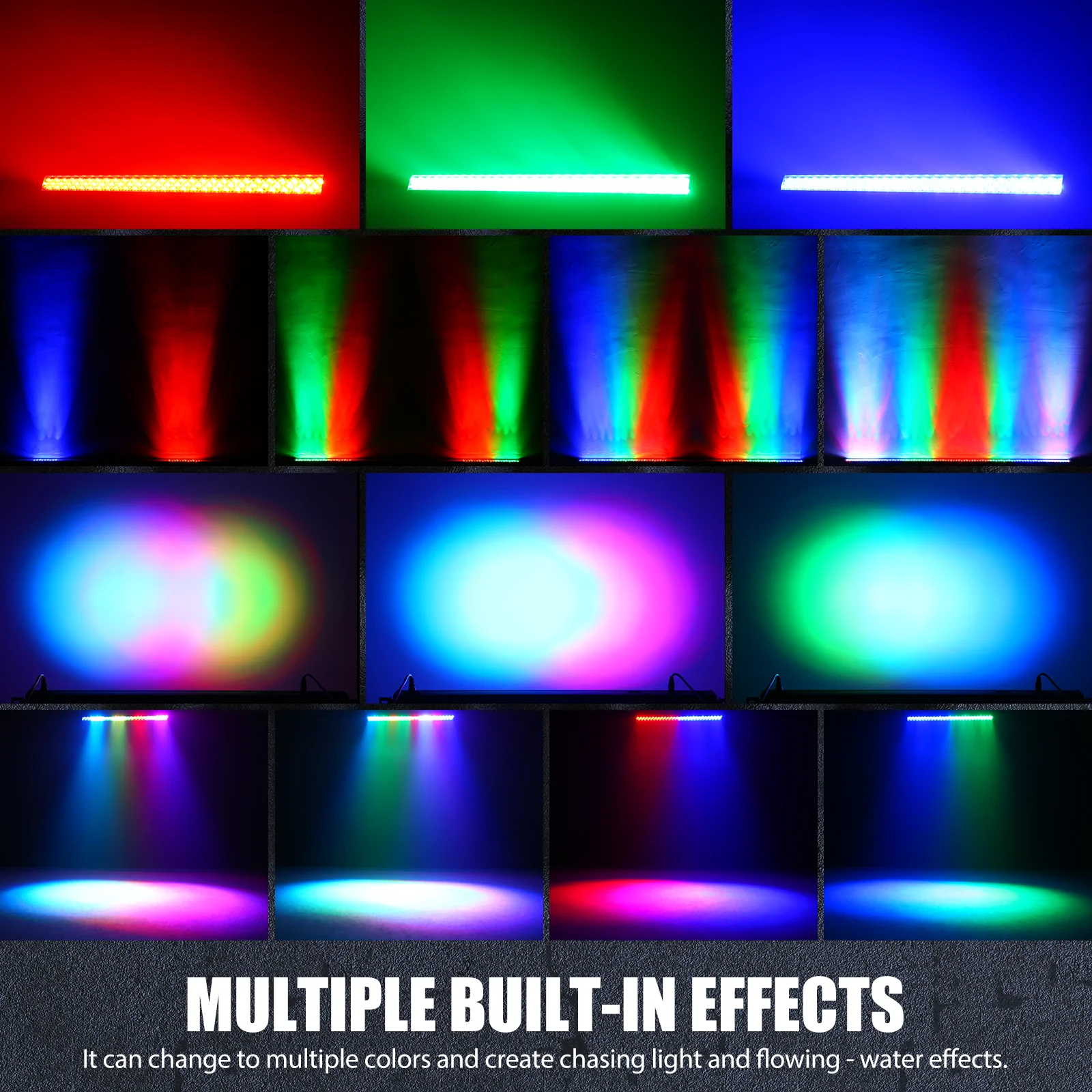 U'King 2 قطعة 252 LED RGB جدار غسل ضوء DMX512 بار ضوء المرحلة داخلي ملون غسالة الجدار تأثير الضوء ل DJ حفلة موسيقية الزفاف #3