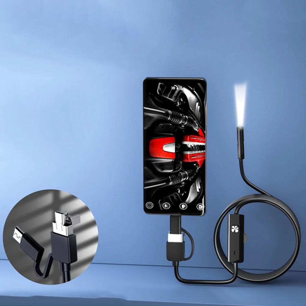 

130W Pixel Industrial Borescopes Built-in LED Lighting 10M Waterproof Usb Borescope Video Probe 5.5MM Lens Diameter