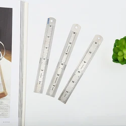 15/20/30cm Double-Sided Thick Ruler Stainless Steel Measuring Scale Ruler High-Quality Student Drawing Tool Office Supplies