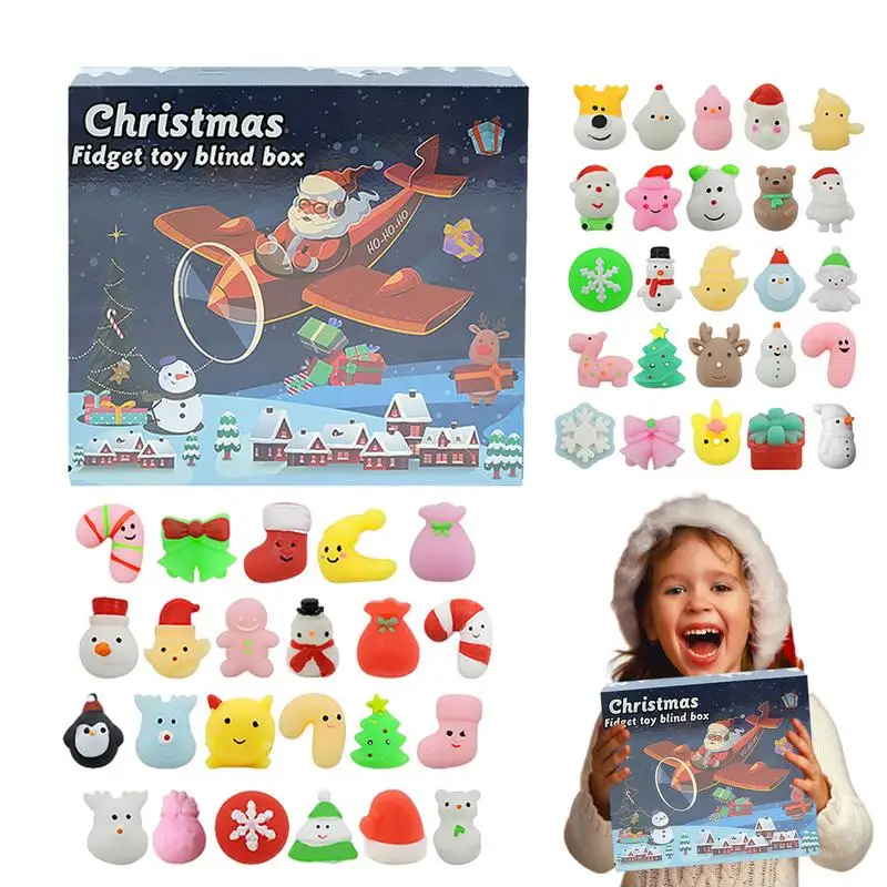 Christmas Calendar Christmas Rubber Duck Fantasy Cute Dolls Fun Countdown Calendar Toys Christmas Fantasy Cute Dolls 48PCS For