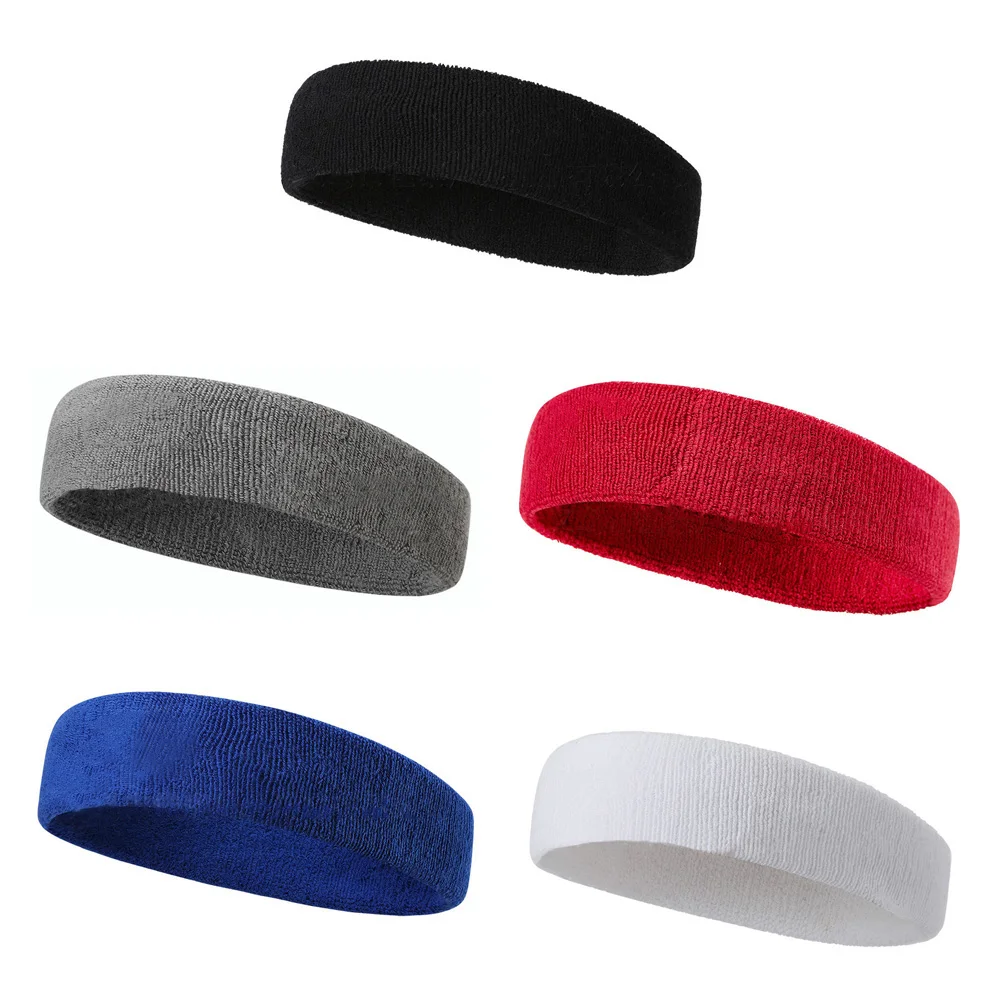 Sweat-Absorbent Cotton Headband para homens e mulheres, Soft Stretchy Hairbands, Anti-Slip Headbands, Faixa de cabelo, Ginásio Fitness, Esportes, Ao