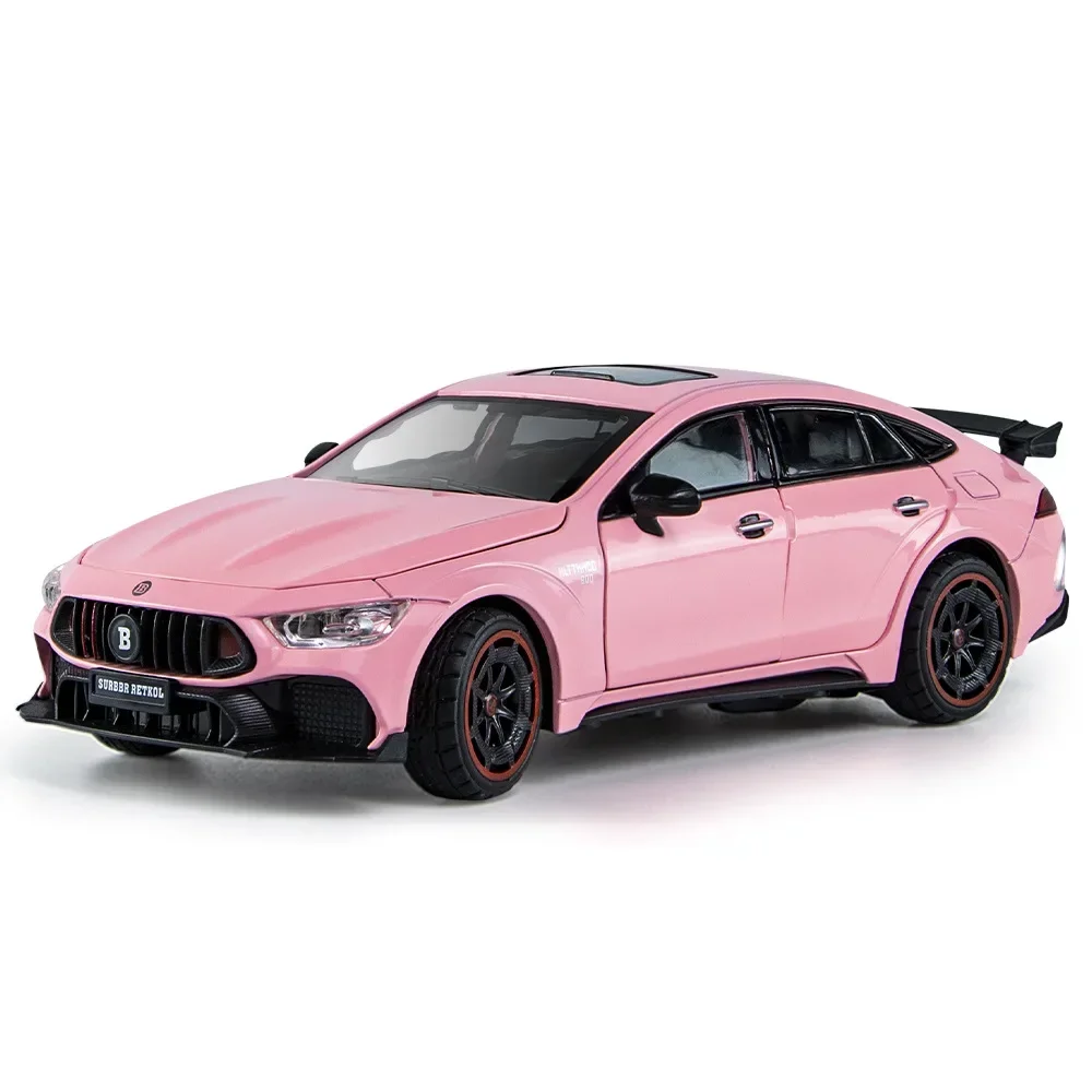 نموذج لعبة سيارة Diecast AMG GT3 ، سيارة قابلة للسحب ، صوت وإضاءة ، أبواب قابلة للفتح ، مجموعة للأطفال ، صاروخ Brabus ،