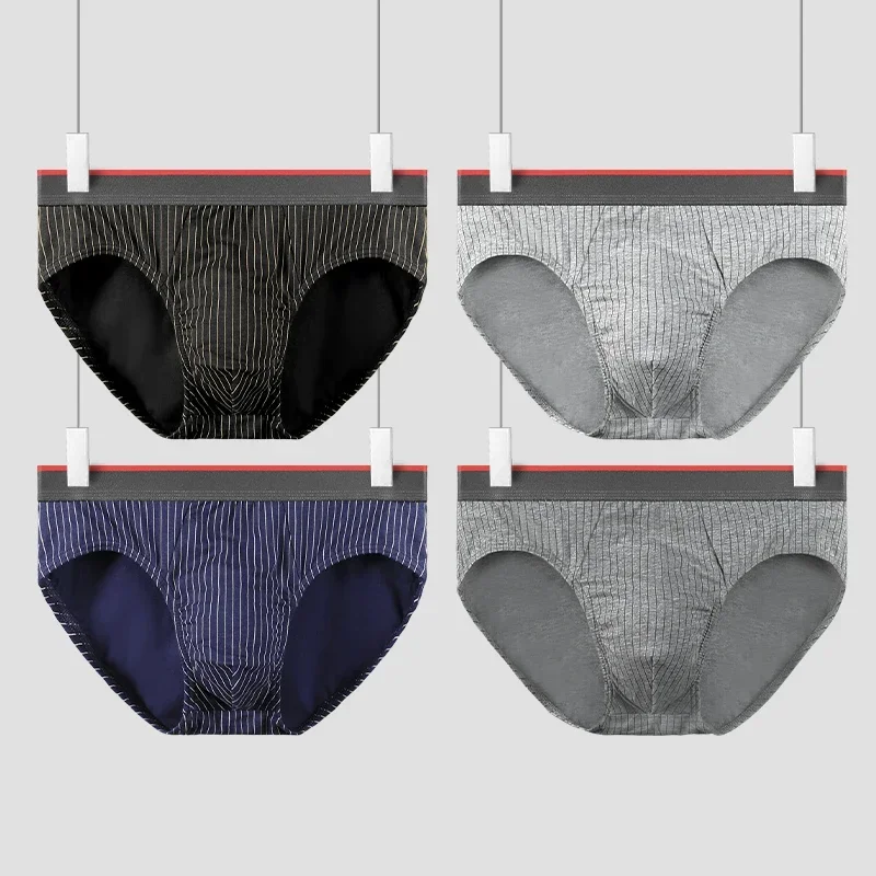 2PCS Men's antibacterial cotton triangle - shaped underwear for teenagers. It's suitable for sports, with a thin style for summe