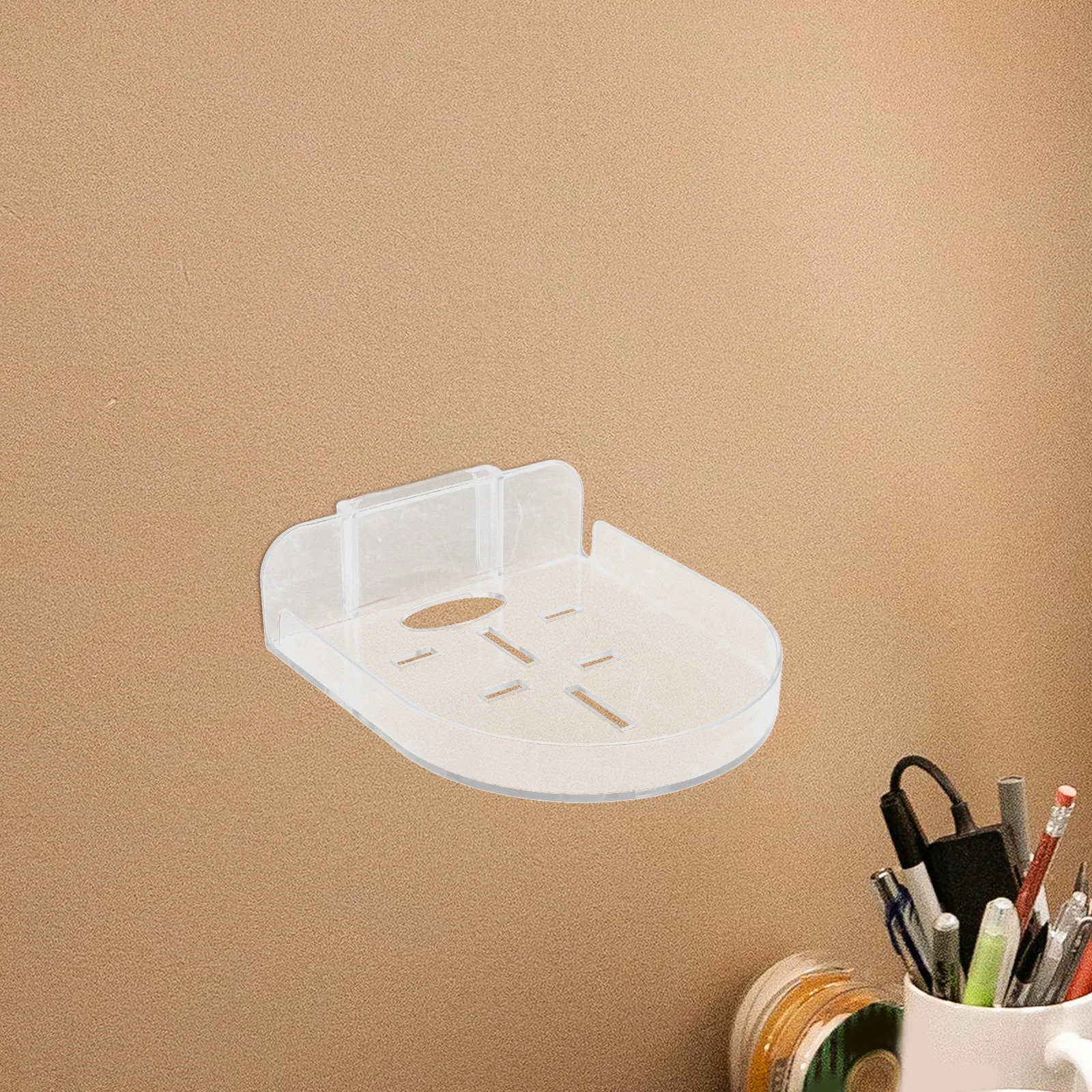 

2pcs Camera Wall Mount Bracket Clear Security Shelves For Home Office Shop Easy Install No Drill Removable Durable Camera Tray