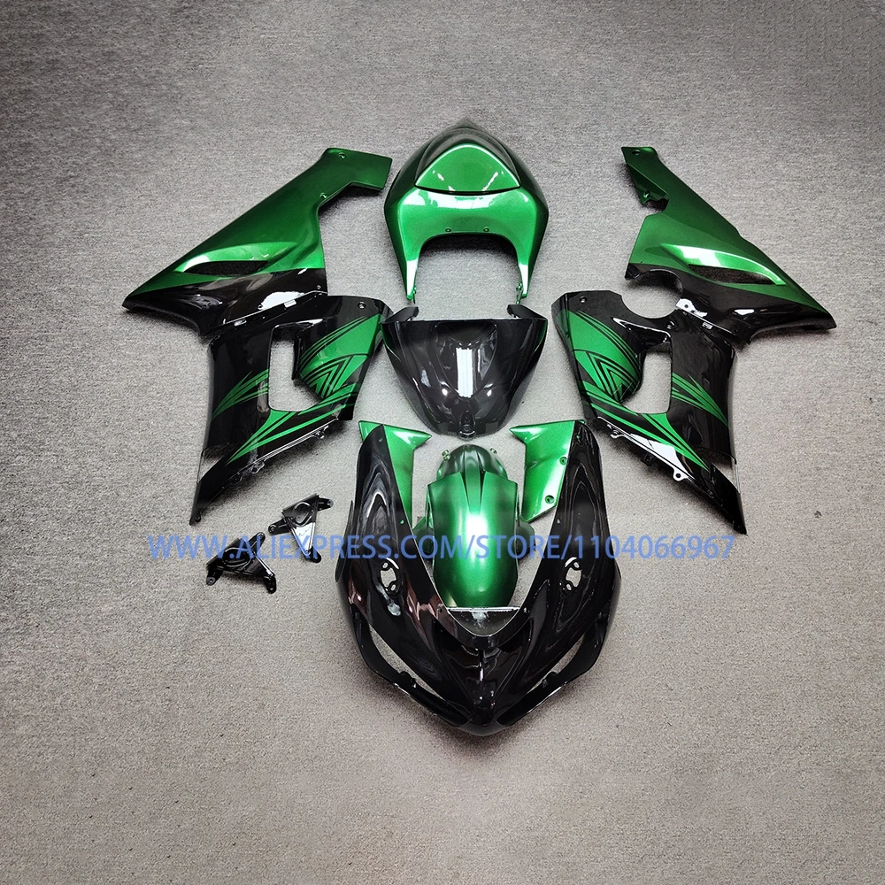100% Fit Fairings for Kawasaki ZX 6R 2005 2006 Green Flame Motorcycle Body Parts Set Fairing Kit ZX6R 05 06
